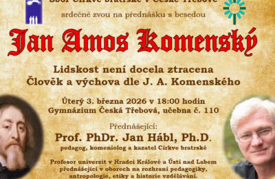 Přednáška věnovaná odkazu J. A. Komenského v České Třebové – 3.3. 2026 – pozvánka