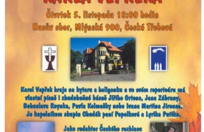 Recitál Karla Vepřenky v České Třebové 5. 11. 2026 – pozvánka